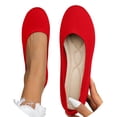 thumbnail image 1 of WZEIIOT Womens Knit Ballet Flats Round Toe Slip On Comfortable Walking Shoes Casual Summer Daily, 1 of 9