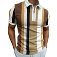 thumbnail image 1 of WZHKSN Men Polo Shirt Summer Casual Stripeprint Turn Down Collar Short Sleeve Tops T Shirts, 1 of 4