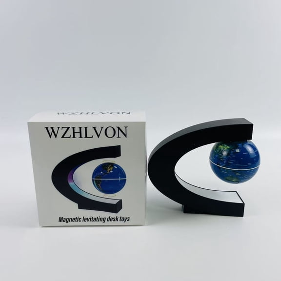 WZHLVON Magnetic levitating desk toys,Magnetic Levitating Globe with LED Light, Cool Tech Gift for Men Father