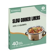 WZHSBSAQ Slow Cooker Liners, 40 Cooking Bags, Medium Disposable Pot Liner Plastic Bags, Fits 1QT to 3QT Slow Cooker Cooking Pans, 11 in. x 16 in.