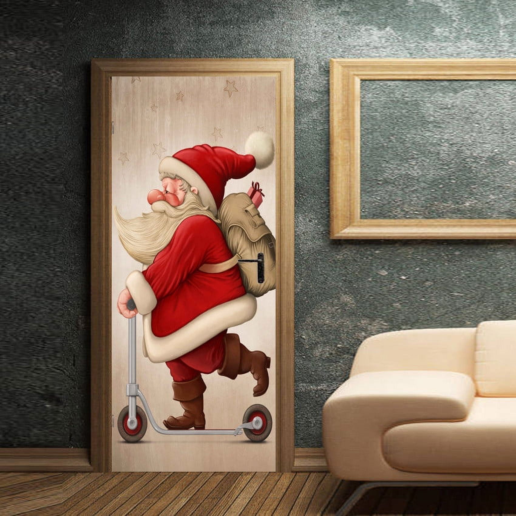 WZHXIN Stickers,Christmas Door Sticker Santa Claus Glass Window Sticker