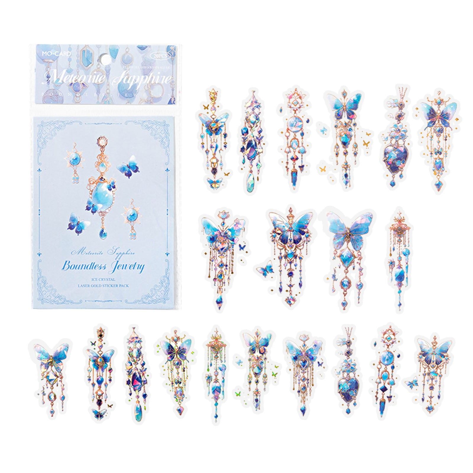 WZHXIN Stickers,Ice Crystal Pet Sticker Pack Series Gold Floral