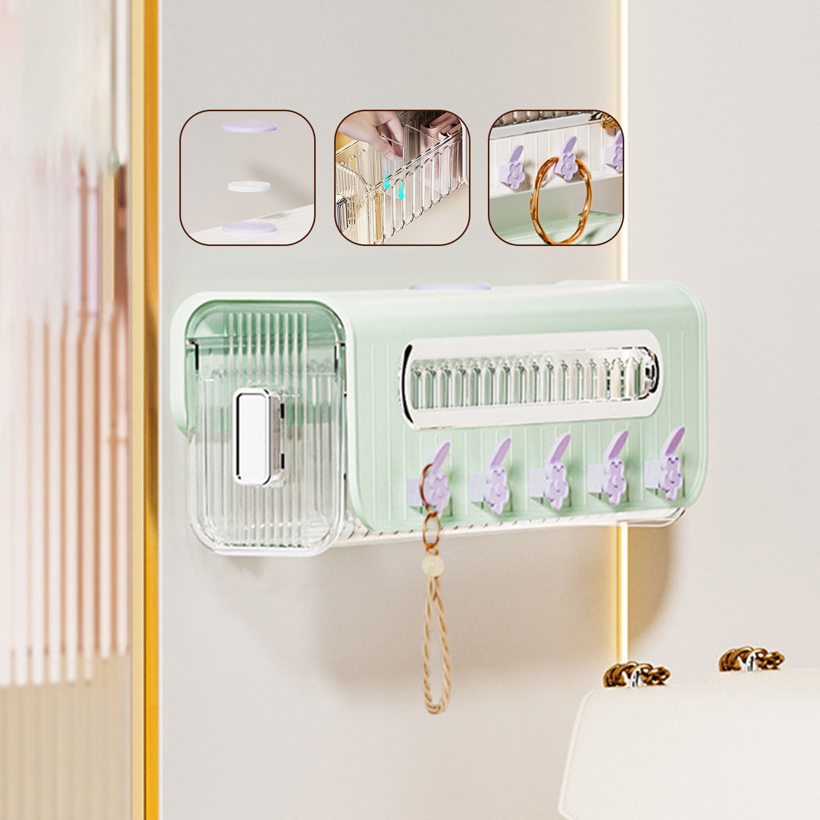 WZHXIN Storage Bins,Sock and Underwear organizer, 3 in 1 Wall Mounted