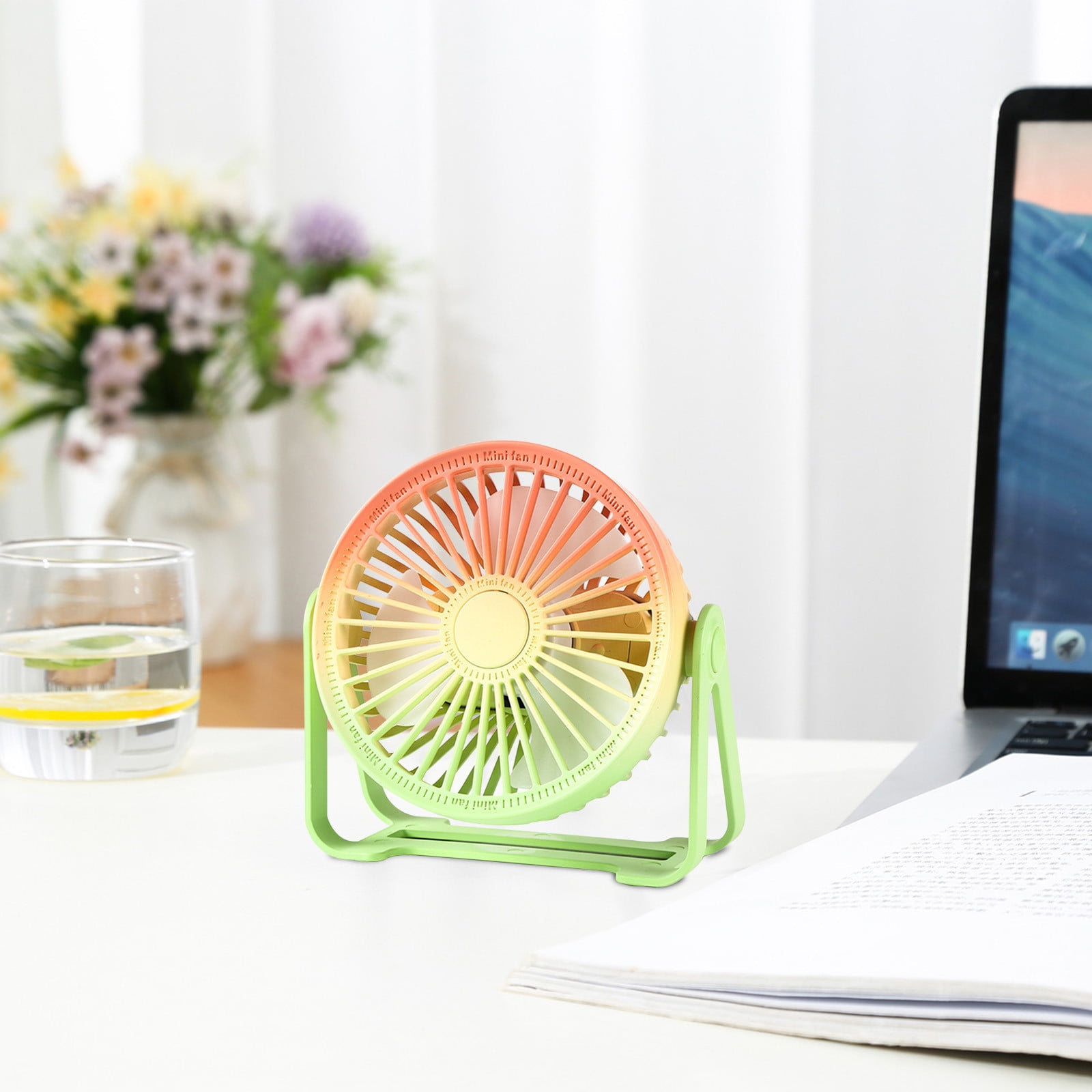 WZHXIN Usb Small Desk Fan Portable Fans with 3 Speeds Strong Airflow