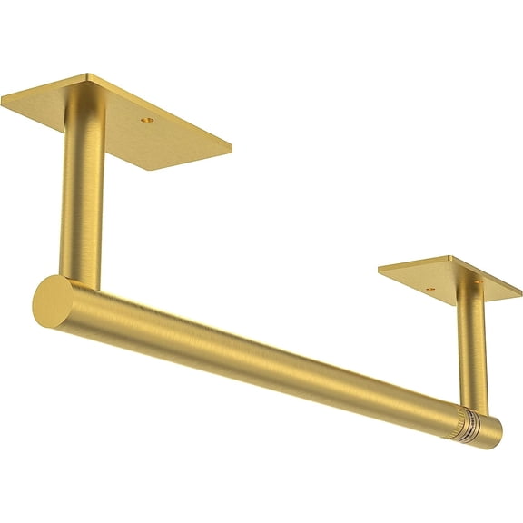 RUACQ Paper Towel Holder Under Cabinet, Self-Adhesive or Wall Mounted SUS304 Stainless Steel for Kitchen Bathroom, Brushed Gold