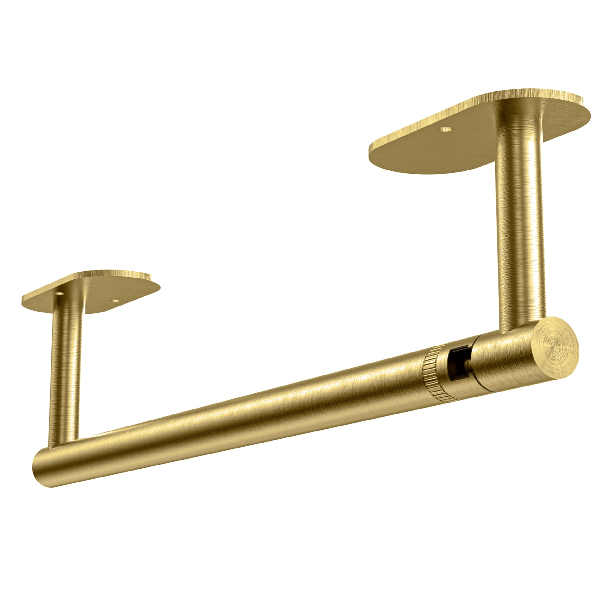 RUACQ Paper Towel Holder Under Cabinet, Self-Adhesive or Wall Mounted SUS304 Stainless Steel for Kitchen Bathroom, Brushed Gold