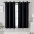 thumbnail image 1 of OVZME Kalme Black Blackout Curtains 63 Inch Length, 2 Panels Set Grommet Thermal Insulated Room Darkening Window Drapes for Bedroom and Living Room, Each W40xL63 Inch, Black, 1 of 9