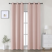 OVZME Kalme 2 Panels Blush Grommet Blackout Curtains 84 inch Length, Thermal Insulated Room Darkening Curtain Drapes for Living Room Bedroom, Each W40 x L84 inch, Blush