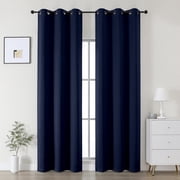 OVZME Kalme 2 Panels Navy Blue Grommet Blackout Curtains 84 inch Length, Thermal Insulated Room Darkening Curtain Drapes for Living Room Bedroom, Each W40 x L84