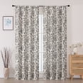 thumbnail image 1 of OVZME Black Floral Printed Curtains 84 Inches Long 2 Panels Set, Farmhouse Faux Linen Light Filtering Rod Pocket Window Drapes for Living Room Bedroom, Each 40"W x 84"L, 1 of 9