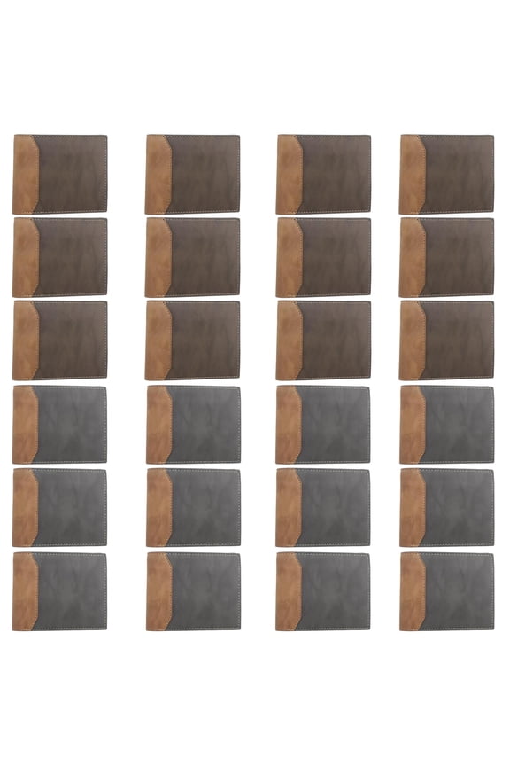 24 Pcs Leather Photo Wallets for Men Bulk -Thank You Gifts for Employees Appreciation-Christmas Gift for Coworkers Men Father's Day (12 Black+12 Coffee) Y101