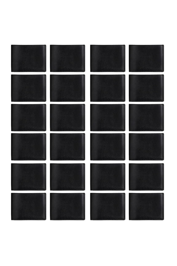 24 Pcs Leather Wallet for Men Bulk -Thank You Gifts for Employees Appreciation-Christmas Gift for Coworkers Men Father's Day (Black) Y101