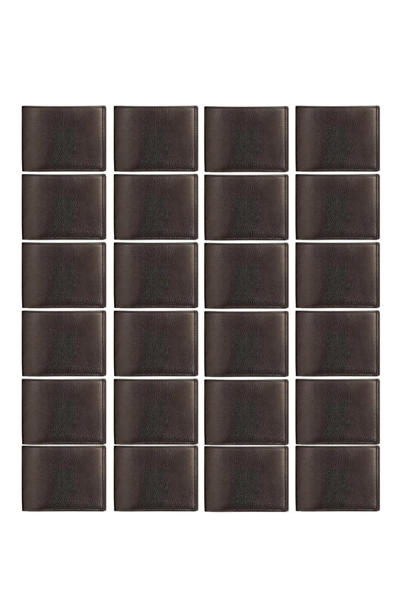 24 Pcs Leather Wallet for Men Bulk -Thank You Gifts for Employees Appreciation-Christmas Gift for Coworkers Men Father's Day (Brown) Y101