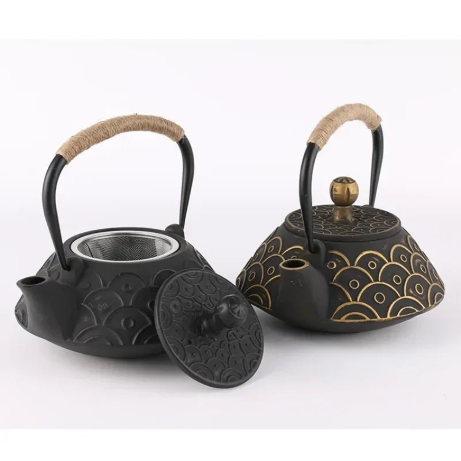 WZOQNI Cast Iron Japanese Tea Pot Set 900ml Tetsubin Kettle