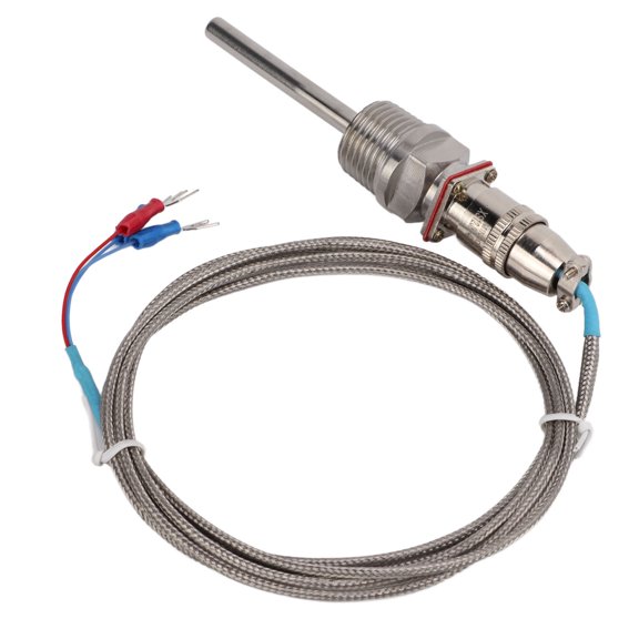 WZP-270 PT100 Stainless Steel Temperature Sensor Probe -50 to 200 Celsius 1/2in NPT 2m Wire Lead Class A Accuracy Industrial Thermal Measurement Equipment