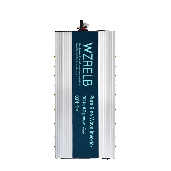 WZRELB 3000W Pure Sine Wave Inverter 24V DC to 110V 120V AC Power Converter with LED Display, Hardwire Terminal,Off-Grid Portable Power Inverter with Dual AC Outlets for Home, RV, Truck, Camping