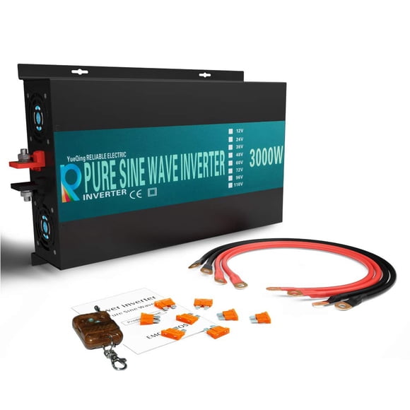 WZRELB 3000watt Pure Sine Wave Inverter 24V DC to 120V AC 60HZ with LED Display Wireless Remote Controller Car Inverter Generator (RBP300024VCRT)