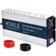 WZRELB 4000W Pure Sine Wave Inverter 48V DC to 110V 120V AC Power Converter with LED Display, Hardwire Terminal,Off-Grid Portable Power Inverter with Dual AC Outlets for Home, RV, Truck, Camping