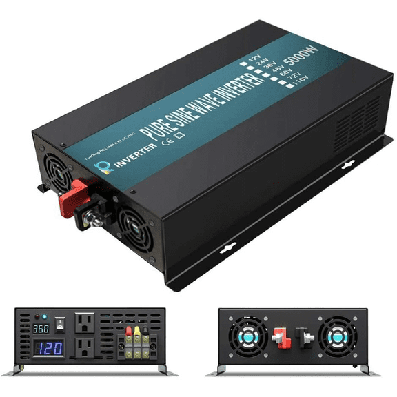 WZRELB RBP-500036S Pure Sine Wave 5000W (10000W Surge) 36V Power Inverter DC to AC Power - Solar, RV, Black
