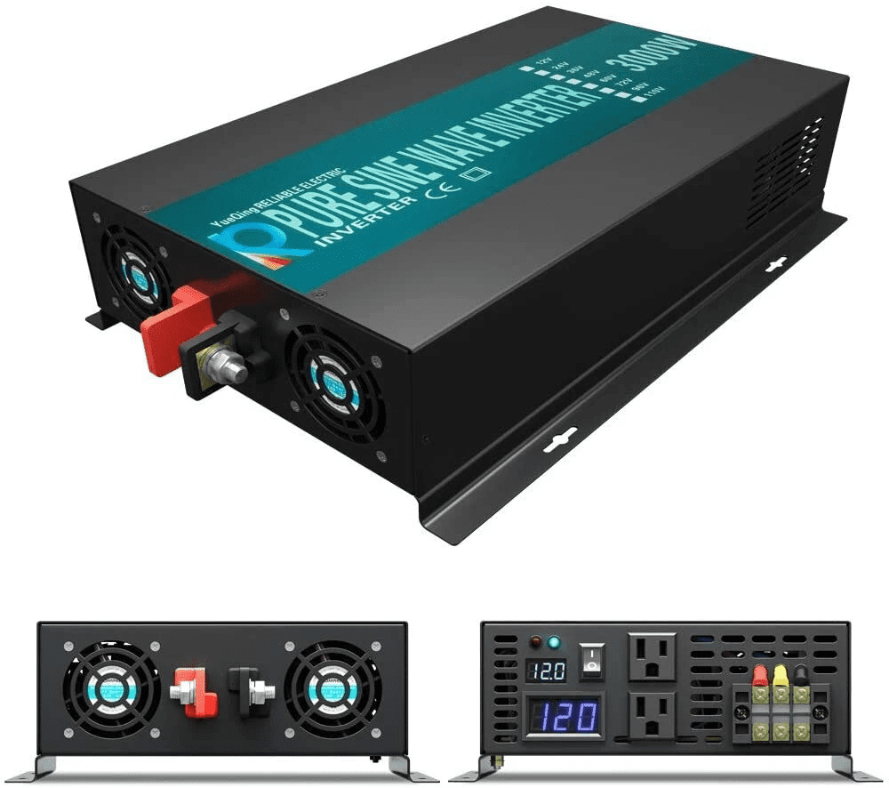 WZRELB Reliable 3000w Pure Sine Wave Solar Power Inverter 12v 110-120v 60hz With LED Display (Black) Solar System (RBP-3000S-LEDblack)