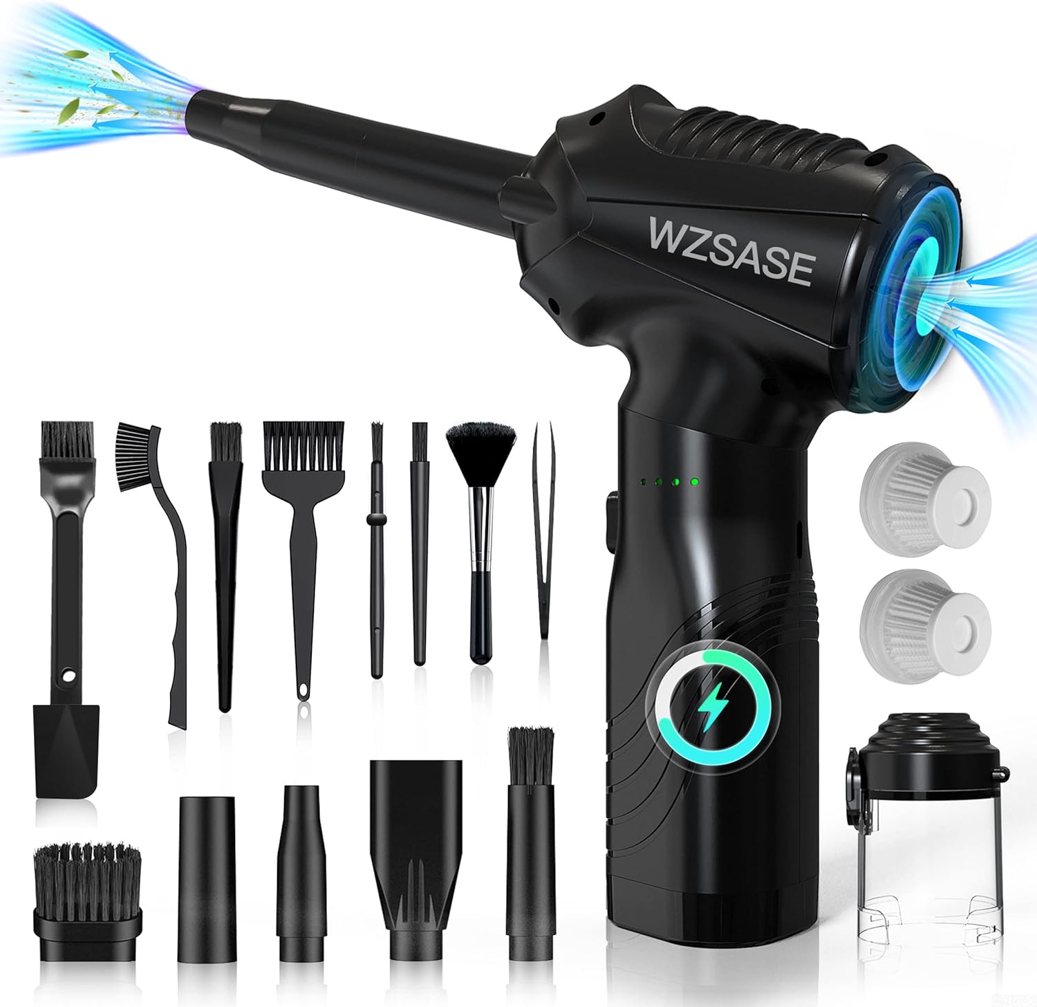 WZSASE Air Duster Compressed Air Duster & Vacuum 2 in 1 Real 90000RPM