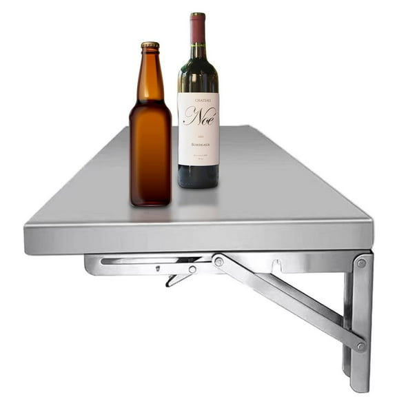 WZTO Concession Shelf Stainless Steel Folding Food Serving Shelf Rack Foldable Design Concession Serving Shelf for Restaurant Utility Room Laundry Garage and Kitchen cute