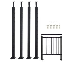 WZTO Deck Railing Kit Carbon Steel Handrail Post 4PCS Adjustable Lines Post Cable Railing Post with Black Finish Black Stair Railing System Kit for Courtyard excitement