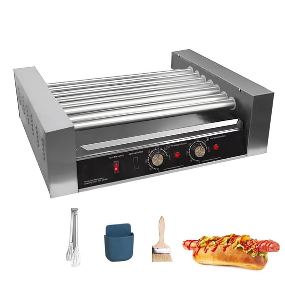 WZTO Electric Hot Dog Roller Grill Cooker Machine For 18 Hot Dogs Sausage Roller Rack 1200W Portable Commercial Stainless Steel BBQ Accessories 110V Barbecue Picnic realistic