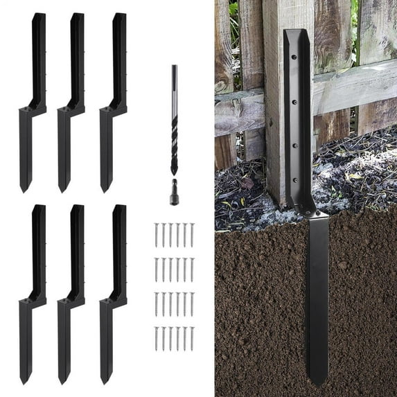 WZTO Fence Repair Stake Heavy Duty Fence Support Brackets 32 Inch Post Support Easy Fix Antirust Steel Stakes for Porch Garden Patio Yard exceptional