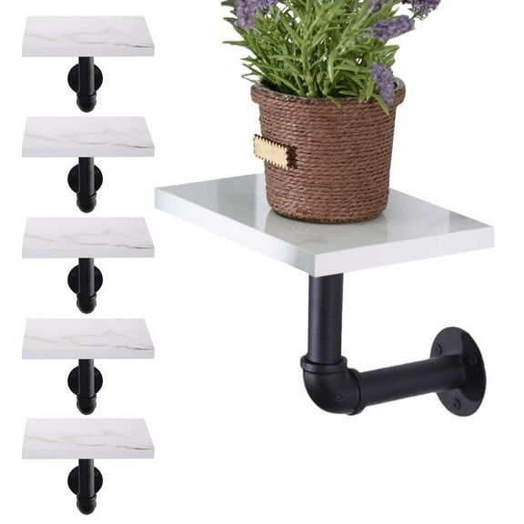 WZTO Floating Shelf Rack Floating Pipe Display Shelves Rustic Retro Metal Wall Shelf Organizer With Wood Planks Wall Storage Shelves for Bar delightful