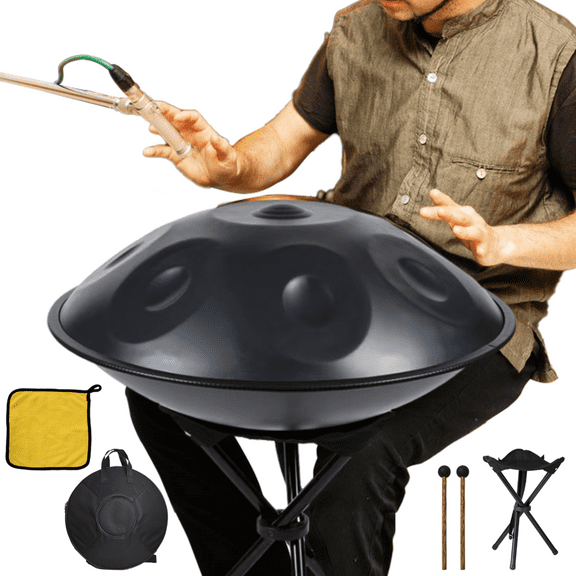 WZTO Hand Pan Drum | 22-Inch D Minor 12-Note Adult Drums | Portable Sound Handpan Drums, Hand Pan Drum Instrument for Professional Performance for Zazen, Family Gatherings