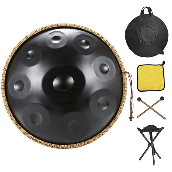WZTO Handpan Drum 9 Notes | Handpan 9-Note Instrument Adults Steel Drum | 2 Mallets Included Percussion Musical Instruments for Yoga, Music Lessons, Meditation