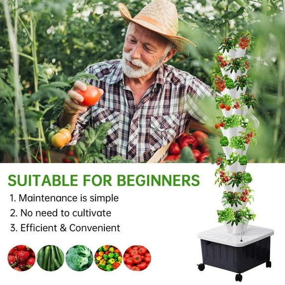 WZTO Hydroponic Vegetable Tower 10-layer Hydroponic Tower For Strawberries 50 Slots High-Rise Building Gardening Towers Standard Specifications valuable