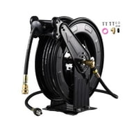 WZTO Pressure Washer Hose Reel 50 Ft 3/8inch X 50 FT Heavy Duty Washer Hose Reel Auto-Retractable Hose Reel Steel Arm 4000 PSI Hose Reel For Easy Watering Of Garden Or Yard great