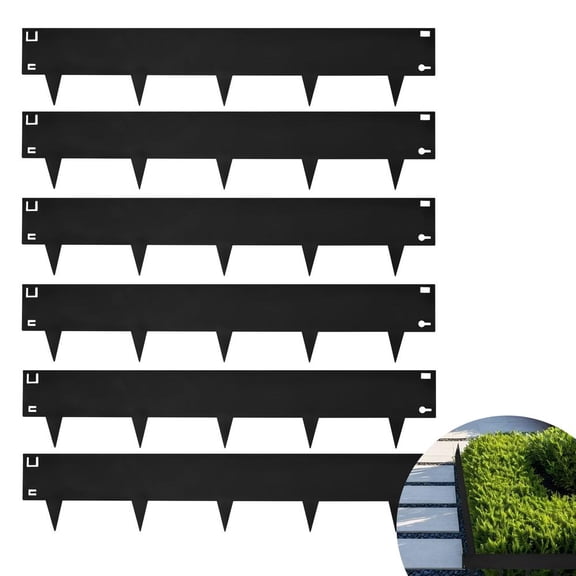 WZTO Steel Landscape Edging, 6 Pack Metal Edging for Landscaping, 41.73" L x 7.87" H Strips Garden Edging Border, Hammer-in Metal Edging Border, Bendable Metal Landscape Edging for Yard, Garden, Lawn