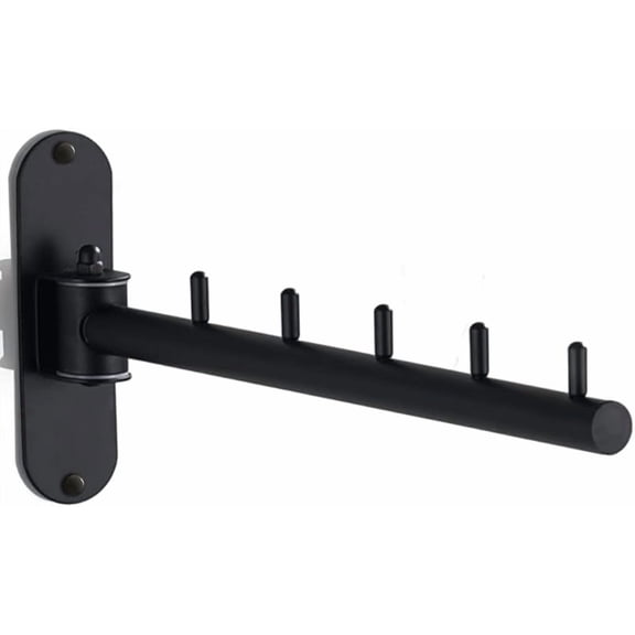 Wzw Folding Wall Mounted Clothes Hanger Rack with Swing Arm, Foldable 180 ° Rotation
