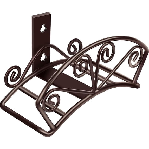 WZW Garden Hose Holder Heavy Duty Water Hose Holder Solid Metal Hose Hanger Wall Mount Decorative Durable Garden Hose Storage Hose Reel Hose Organizer for Outside Yard, Black