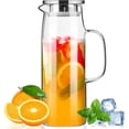 thumbnail image 1 of Wzw Glass Pitcher with Lid and Spout 50oz/ 1.5L Hot/Cold Water Pitcher Iced Tea Pitcher for the Shelf of Fridge Easy to Clean, 1 of 7