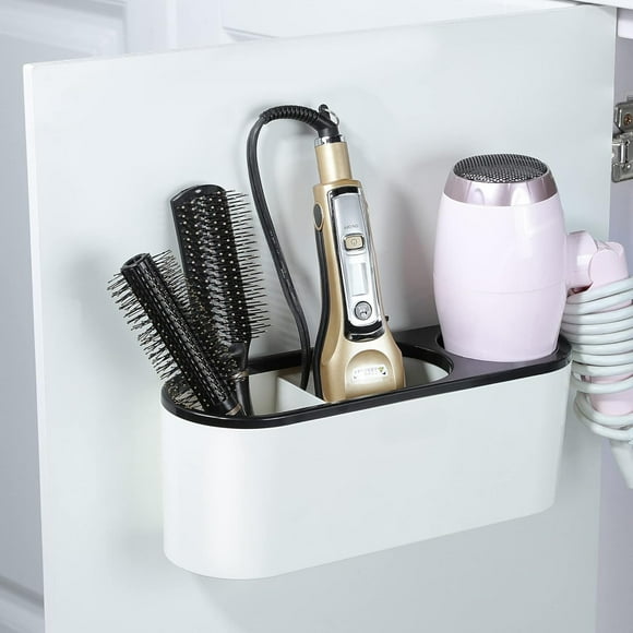 WZW Hair Dryer Holder - White Tool Organizer Blow Cabinet Door, Bathroom Curling Iron for Straightener Styling Tools Storage