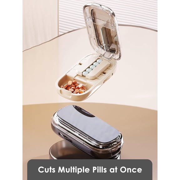 Wzw Pill Cutter Splitter for Small Precision Alignment Easy to Use and Travel Sized (1/2 White)