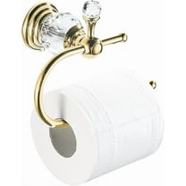 WZW Polished Gold Toilet Paper Holder, Brass Crystal Tissue Holder Bathroom Accessories Wall Mounted