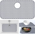 thumbnail image 1 of Wzw Sink Protectors for Kitchen  Mat - 25.79"x13.98" Silicone Kitchen Protector Mat for Protection of Stainless Steel and Tableware Farmhouse Protector with Rear Drain, 1 of 7
