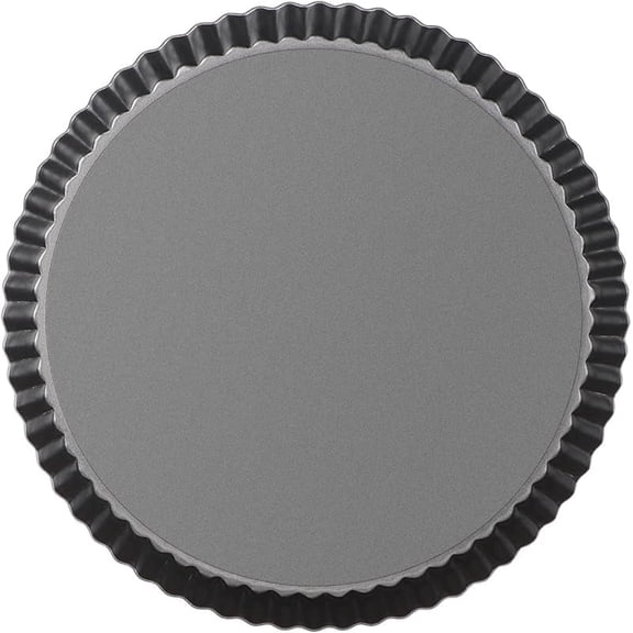 Wzw Tart Pan 10 Inch with Removable Bottom Non Stick Quiche Pan Pie Shell Fluted Edge Tart Pan Loose Base Carbon Steel Round Cooking Pan for Baking