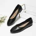 thumbnail image 1 of CucumberDay Comfortable Faux Leather Insole Low Heels Dress Shoes For Ladies,Stylish Comfortable Ballet Flat, Elegant Work Penny shoes ,Cute Round Toe Dress shoes for Ladie （Black,US6.5）, 1 of 2