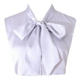 thumbnail image 1 of WZXFASHION Bow Tie Detachable Collar Satin Fake Shirt Collar with Ribbon Elegant Accessory One Size 118g, 1 of 4