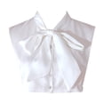 thumbnail image 1 of WZXFASHION Bow Tie Detachable Collar Satin Fake Shirt Collar with Ribbon Elegant Accessory One Size 80g, 1 of 4