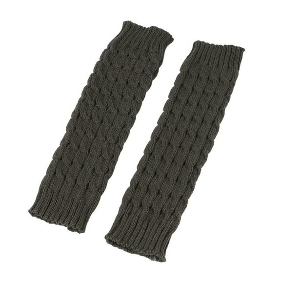 WZXFASHION Cable Knit Leg Warmers, Fleece Lined Thermal Boot Socks, Cozy Foot and Leg Wear for Cold Weather Dark GrayOne Size