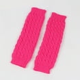 thumbnail image 1 of WZXFASHION Cable Knit Leg Warmers, Fleece Lined Thermal Boot Socks, Cozy Foot and Leg Wear for Cold Weather Hot PinkOne Size, 1 of 3