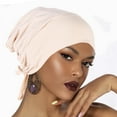 thumbnail image 1 of WZXFASHION Chemo Headwear for Women Solid Color with Drawstring Muslim Simple Style Beanie Turbans Cap for Sleep Indoor Relax, 1 of 4