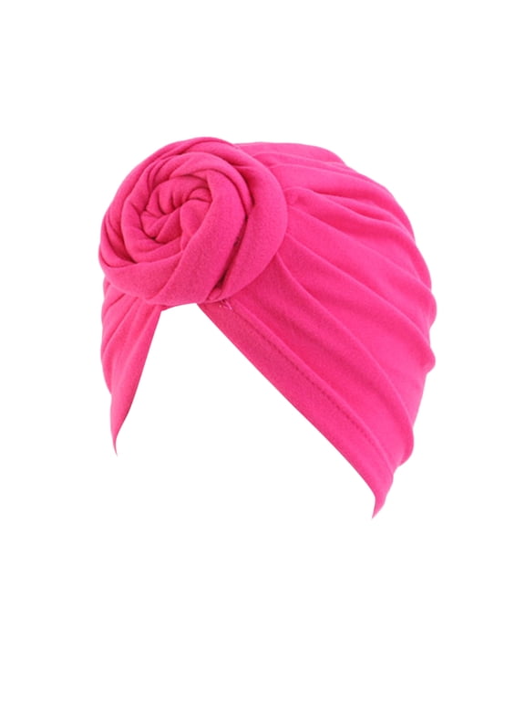 Chemo Headwear for Women with Raised Flower Decoration Adorn Front Section Beanie Turbans Cap for Cancer Patient Sleep
